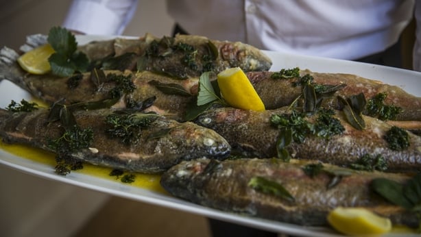 Fried Trout with Strawberry Leaves