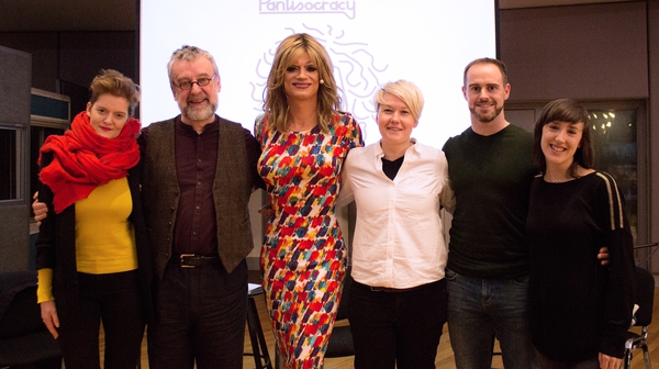 This week's Pantisocracy features (L to R) Ruth McGill, Michael Harding, Panti Bliss, Amy Conroy, Ronan Brady and Jessica Traynor.