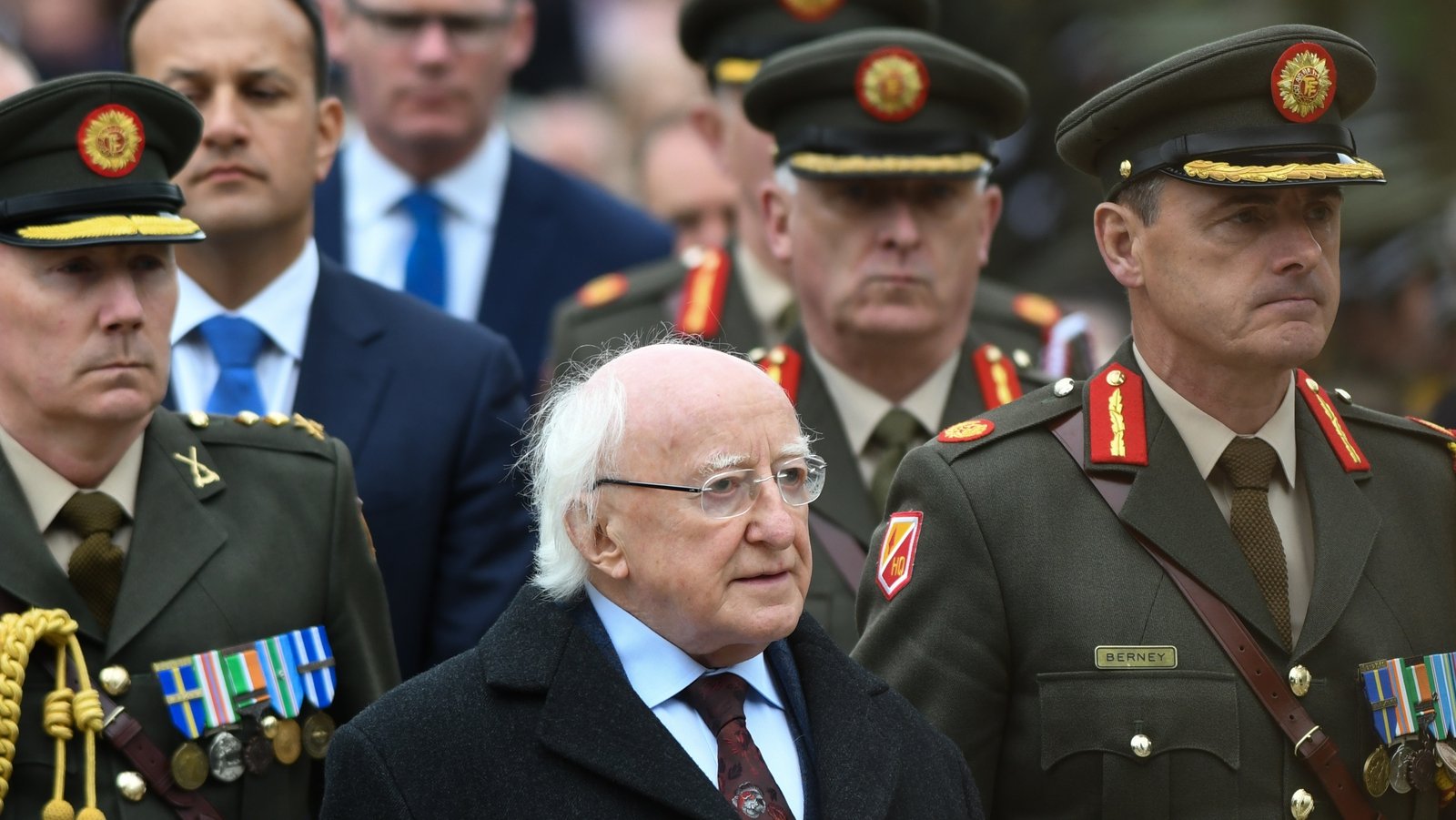 Image - President Higgins attends the Easter Sunday Commemoration Ceremony at the GPO in March 2016