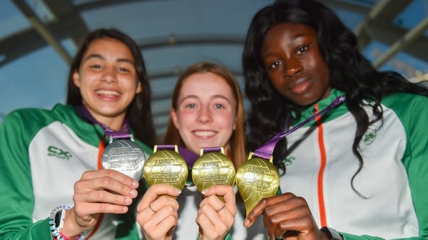 O'Sullivan, Healy and Adeleke show off their medals