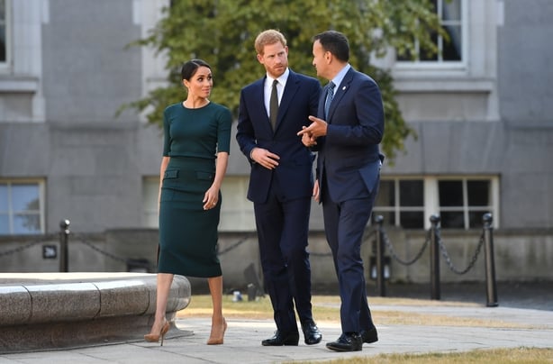 Prince Harry, Duke of Sussex and Meghan, Duchess of Sussex attend a meeting at the Taoiseach with Leo Varadkar