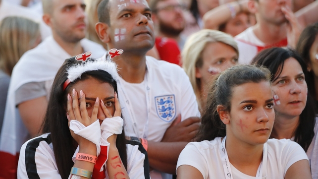 And nervous scenes across England as Croatia grew into the game