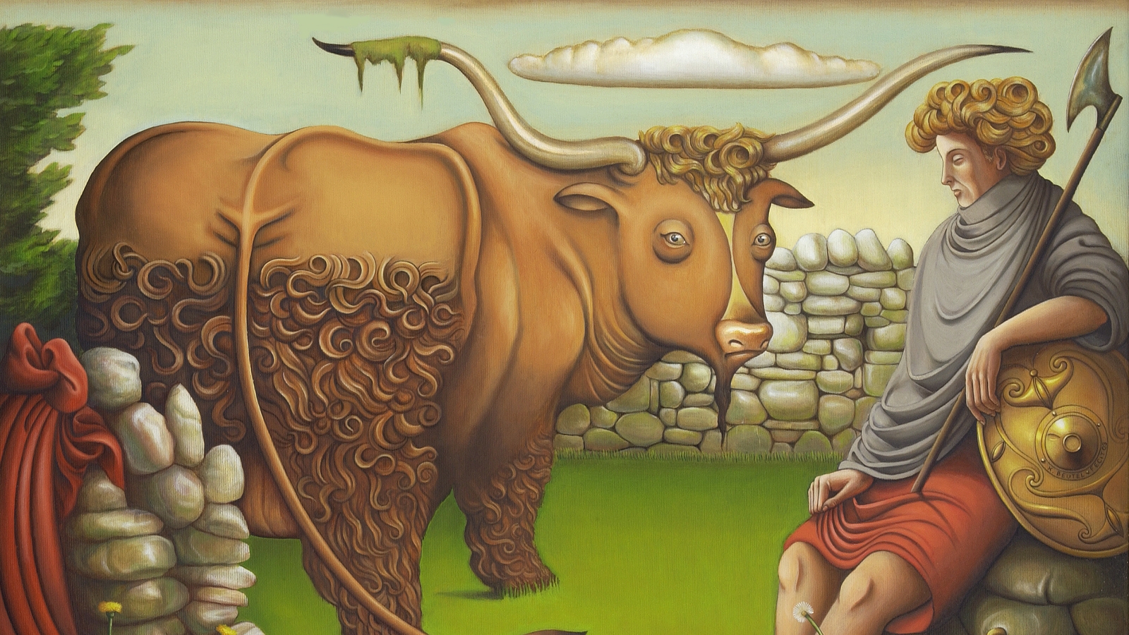 Image - Cú Chulainn and the Bull: Karl Beutel (2003) Armagh County Museum Collection