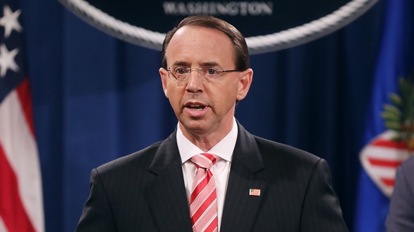 Rod Rosenstein said he had briefed Donald Trump about the indictment before the announcement
