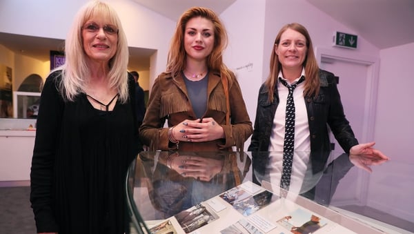 Kurt Cobain's mother Wendy, daughter Frances Bean and sister Kim at the exhibition on the life of the Nirvana frontman at the museum of Style Icons in Newbridge