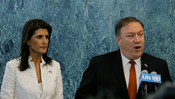 US ambassador to the UN Nikki Haley and Secretary of State Mike Pompeo urged the council to enforce sanctions