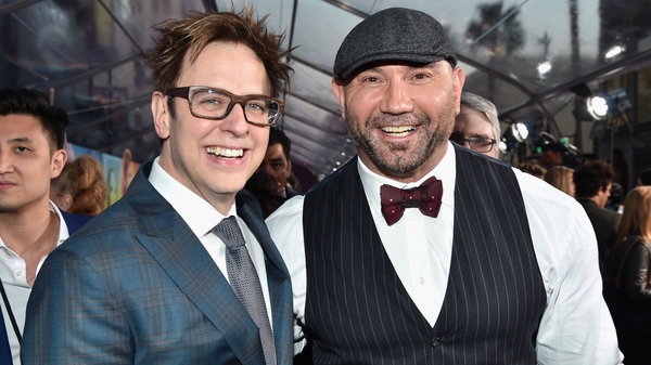 Dave Bautista (right) pictured with Guardians of the Galaxy director James Gunn