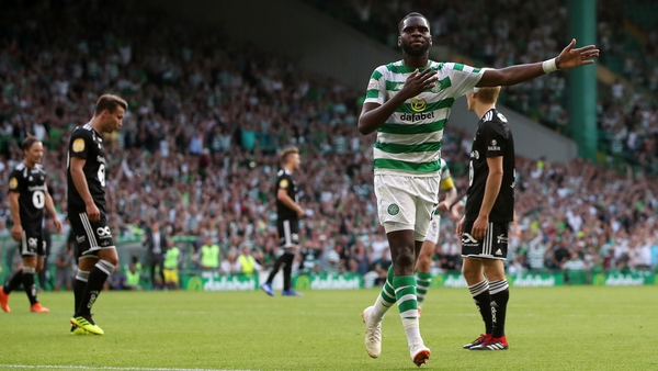 Odsonne Edouard celebrates scoring the game's opening goal
