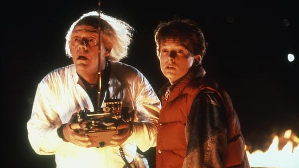 Christopher Lloyd and Michael J Fox in the 1985 movie, Back to the Future