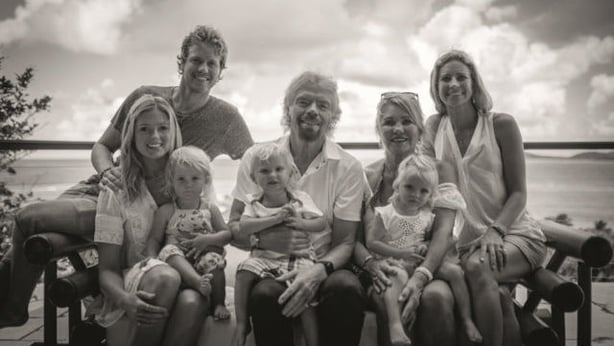 Richard with the people who mean the most in the world to me  his wife, Joan (R), son Sam (L) daughter in law, Isabella, and daughter, Holly, (far right), and grandchildren. (Branson FamilyPenguinPA)