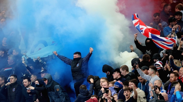 Rangers fans at Parkhead last April