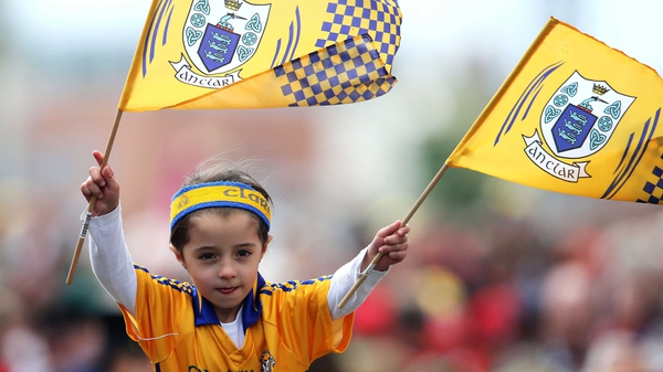 A Clare fan waves the Banner flag