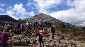 People take part in the annual climb on Reek Sunday