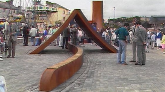 Official opening of The Great Wall of Kinsale sculpture, Kinsale, County Cork (1988)