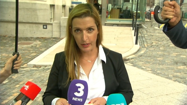 Vicky Phelan speaks to the media after her meeting with Leo Varadkar