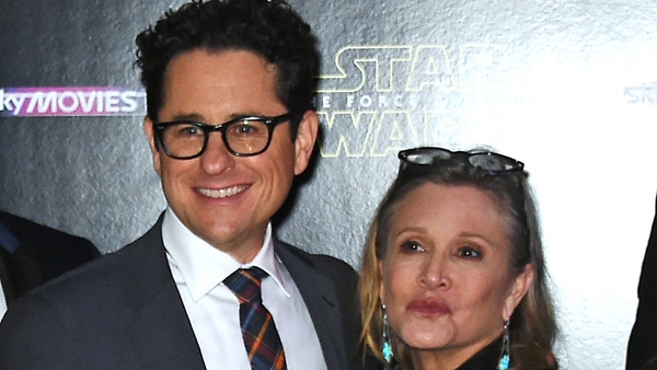 JJ Abrams and Carrie Fisher at the premiere of Star Wars: The Force Awakens in London in December 2015
