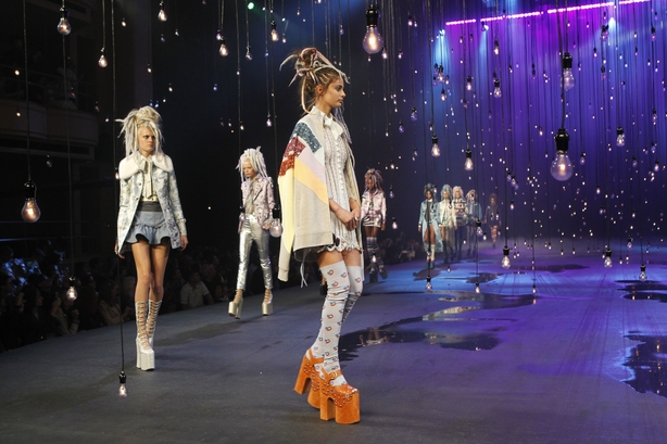 A model walks the runway at Marc Jacobs Ready to Wear Spring Summer 2017 show during New York Fashion Week on September 15, 2016 in New York Cit