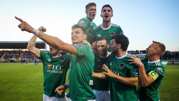 Graham Cummins celebrates scoring Cork City's second goal of the game