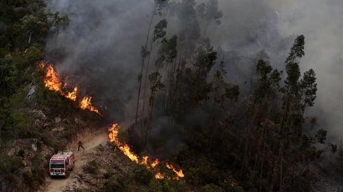 The fire began in the Monchique area of the southern Algarve region yesterday