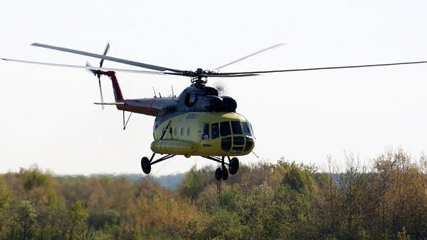 A Mi-8 helicopter shown in a handout photo made available by Russian airline UTair