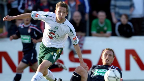 Gary Cronin (L) in action for Bray in 2008