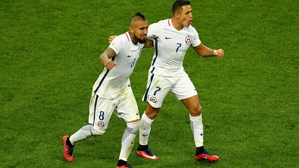 Arturo Vidal and Alexis Sanchez on international duty with Chile