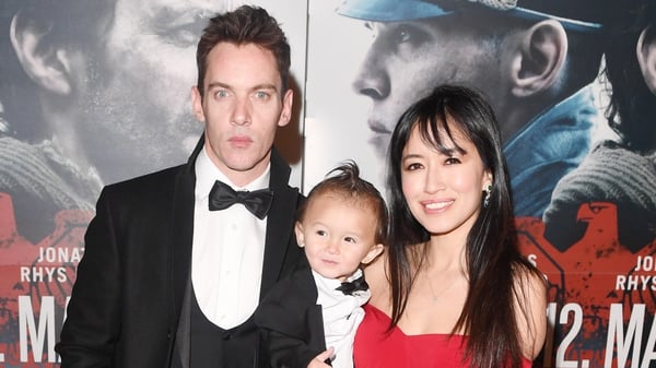 Jonathan Rhys Meyers with his wife Mara Lane and their son Wolf