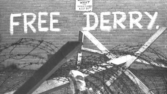 Republican graffiti and poster, 1969.

© RTÉ Stills Library 0119/040