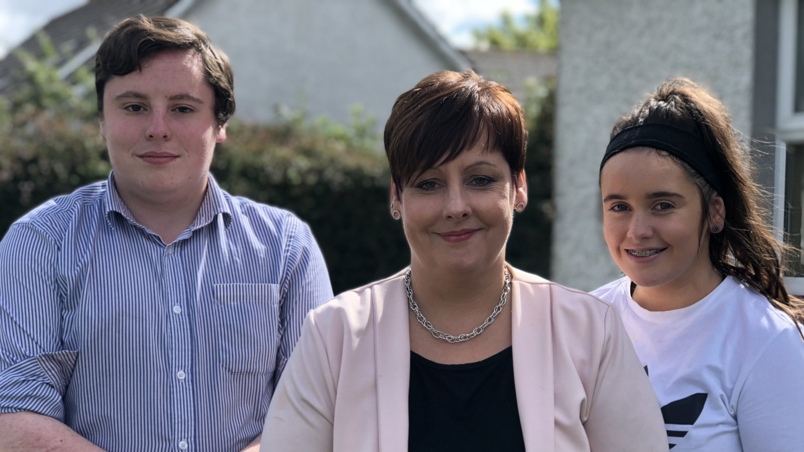 Image - Marie Flynn pictured with her children, Adam and Nicole, at their home in Co Carlow