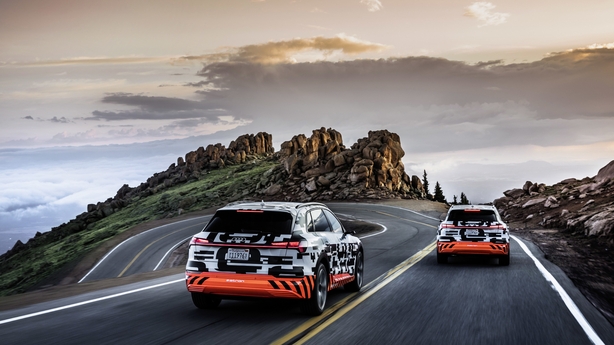 The car being tested at Pike's Peak in the United States.