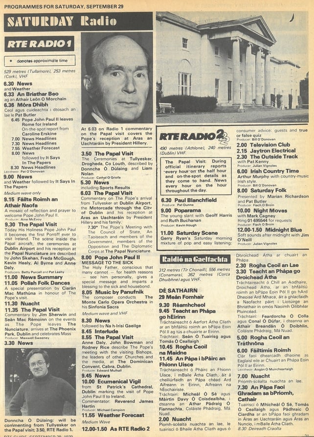 RTE Guide Saturday 29 September 1979 Radio  