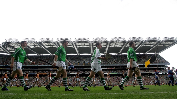 The Limerick team parade before the All-Ireland final in 2007