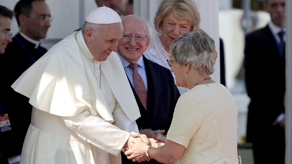 Pope Francis and Katherine Zappone at Áras an Uachtaráin on Saturday