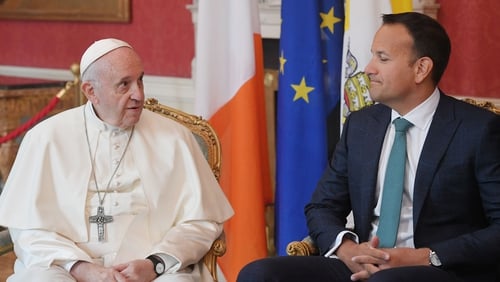Pope Francis held a private ten-minute meeting with Taoiseach Leo Varadkar this afternoon
