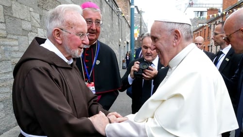 Pope Francis pictured with Brother Kevin Crowley