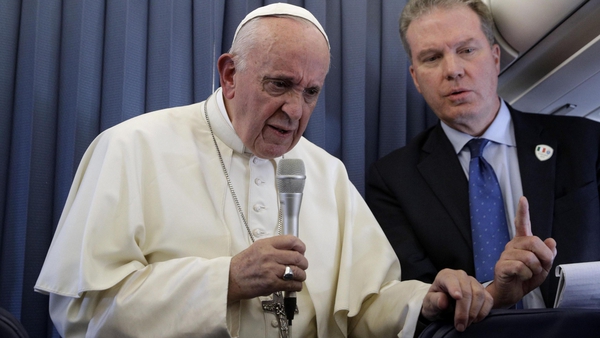 Pope Francis spoke to reporters on the return flight from Dublin to Rome