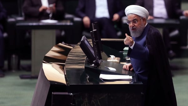Hassan Rouhani said Iran's economic troubles began when Washington reimposed sanctions on Tehran