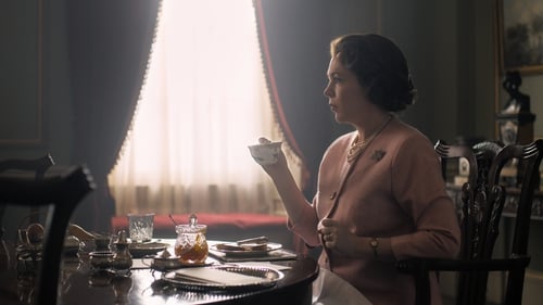 Olivia Colman as Queen Elizabeth II in The Crown, a performance which has earned her an Emmy nod
