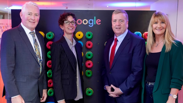 Jonathan McMillan, Manager of Enterprise Ireland Brexit Unit; Fionnuala Meehan, Head of Google Ireland; Miniser Pat Breen, and Caroline Dunlea, CEO of Core Optimisation