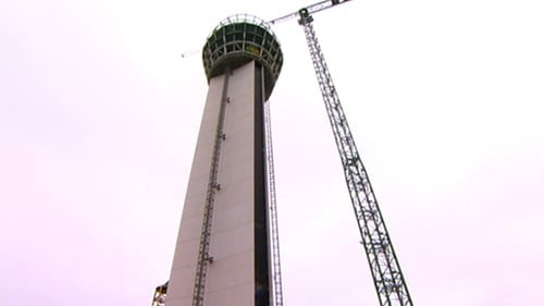 The tower is just under 87 metres tall