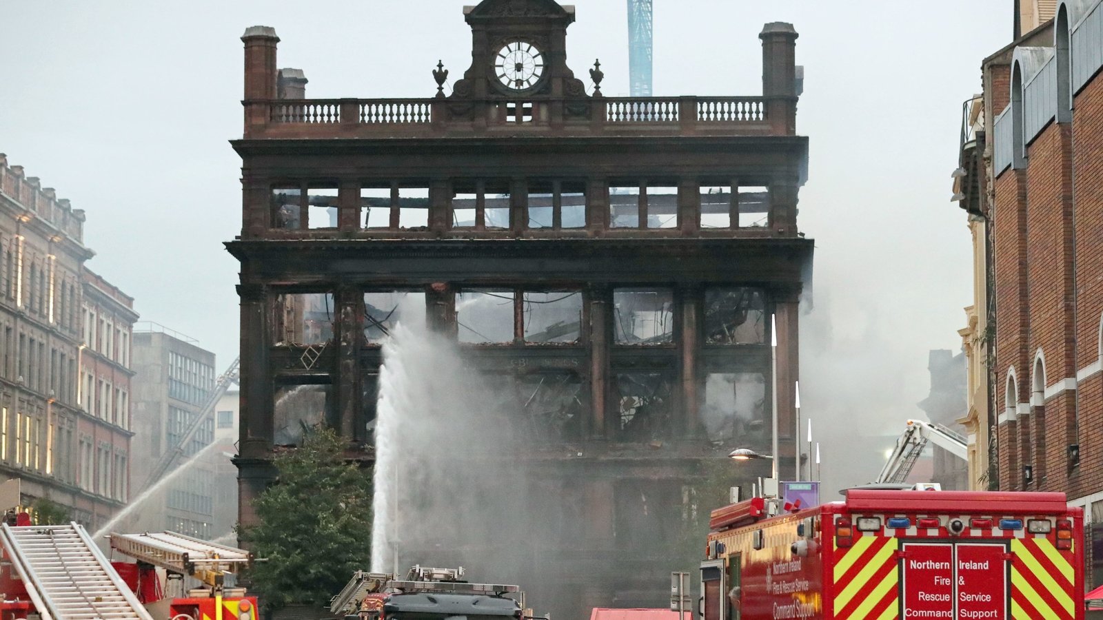 Belfast building 'at risk of collapse' after major fire