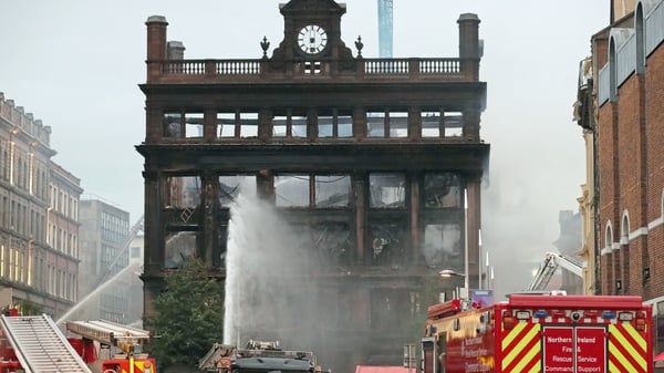 The front section of the building was destroyed by the fire which broke out on 28 August