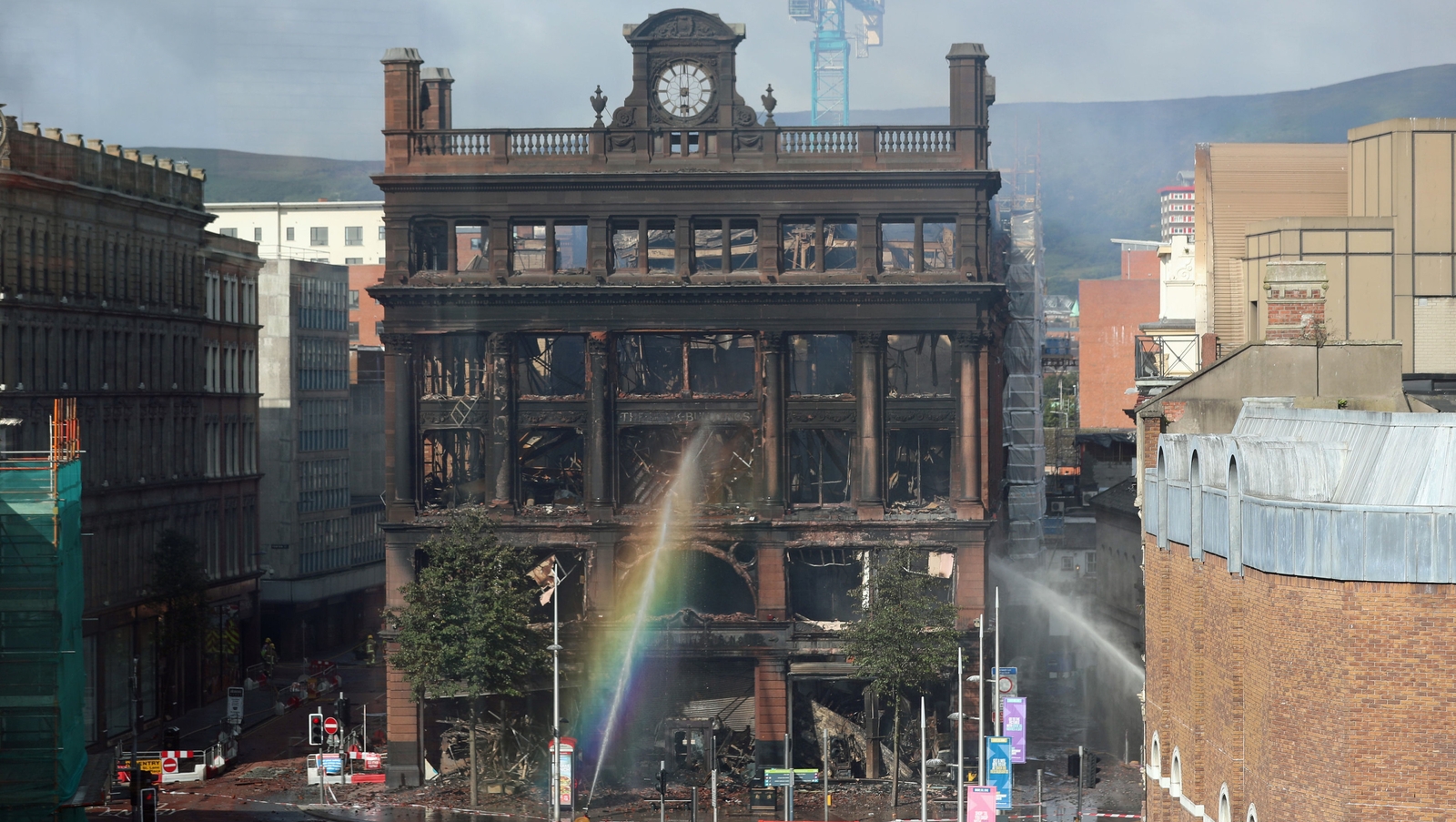 Hotspots remain after fire at historic Belfast building