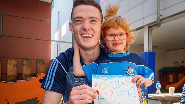 Brian Fenton pictured with Zoe Lonergan, 6 from Firhouse, at Crumlin children's hospital