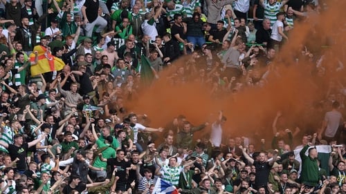 Celtic fans in full cry during their win against Rangers