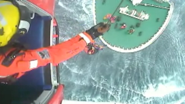 The medical evacuation took place 150 miles off the coast of Waterford (Pic: Irish Coast Guard)
