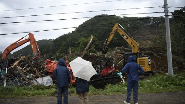 Earthquake triggered landslides in Atsuma