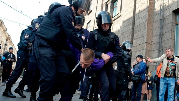 Protester arrested