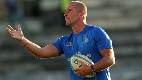 Lancaster on the training ground with Leinster