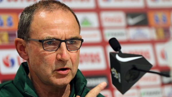 Martin O'Neill speaking to the media in Wroclaw